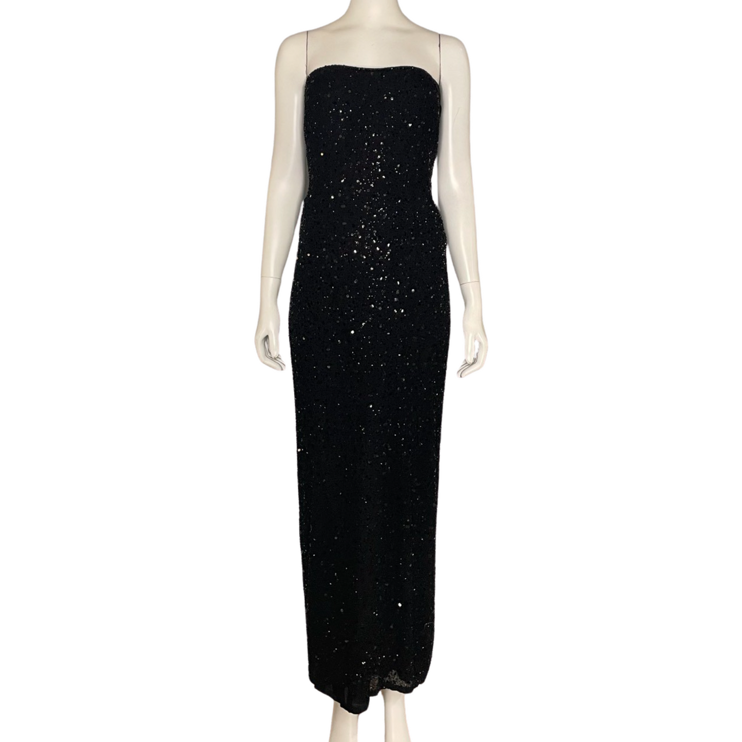 Vestido Jovani Lentejuelas Negro - Talla 6