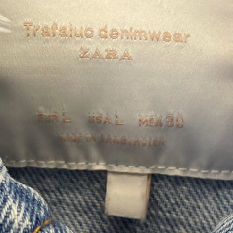 Chaqueta Zara Rasgado Denim Azul -Talla L
