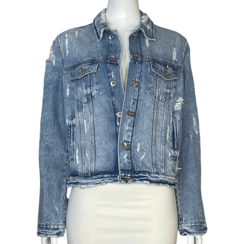 Chaqueta Zara Rasgado Denim Azul -Talla L