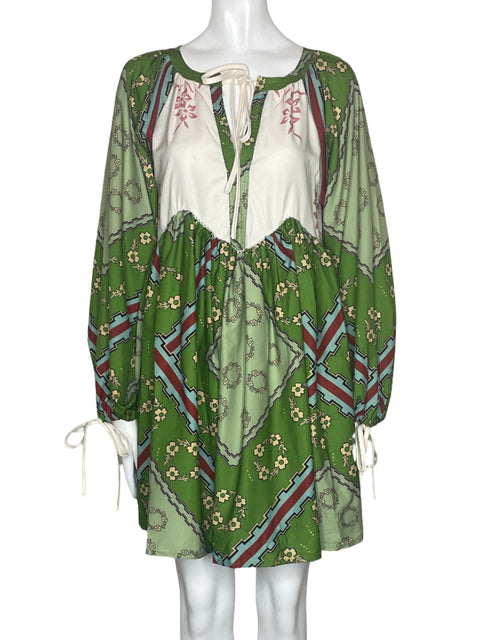 Vestido Tesoro TPS Estampado Verde-Talla S