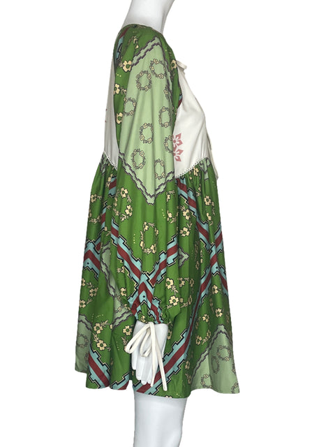Vestido Tesoro TPS Estampado Verde-Talla S