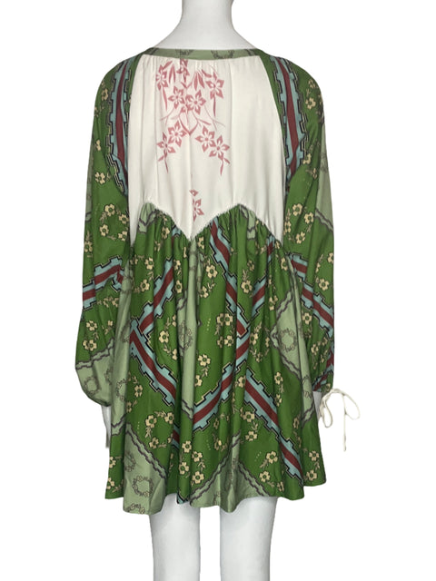 Vestido Tesoro TPS Estampado Verde-Talla S