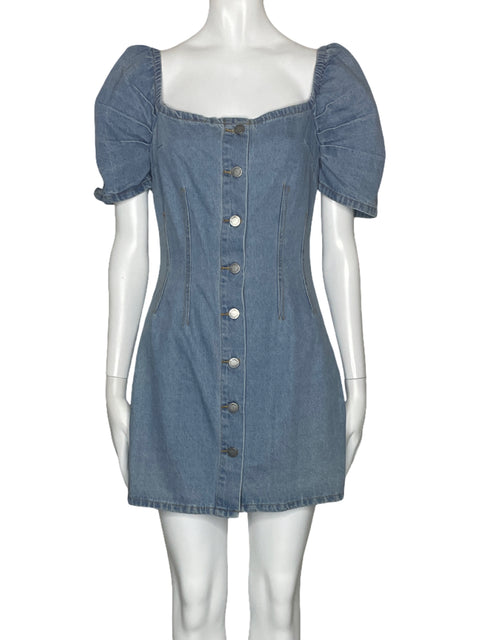 Vestido C/Meo Collective Mini Botones Azul-Talla XS