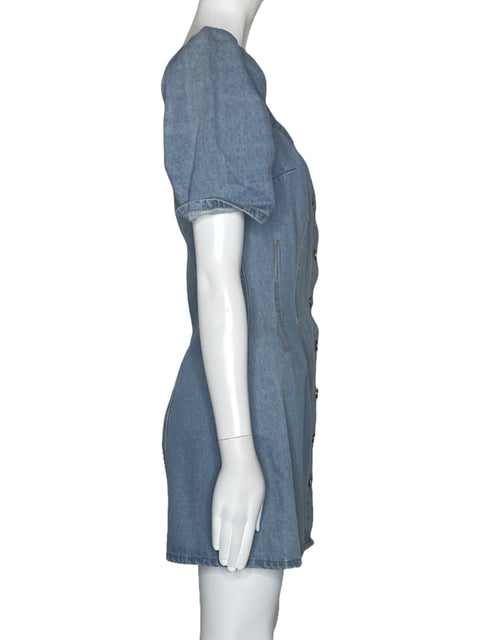 Vestido C/Meo Collective Mini Botones Azul-Talla XS