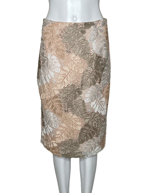 Falda Calvin Klein Midi Encaje Rosado-Talla 4
