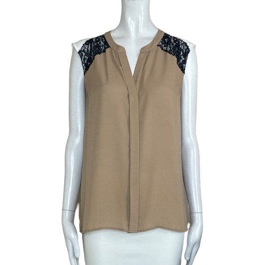 Blusa VINCE CAMUTO Encaje Sin Mangas Beige - Talla S