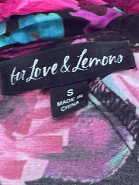 Top For Love & Lemons Estampado Rosado-Talla S