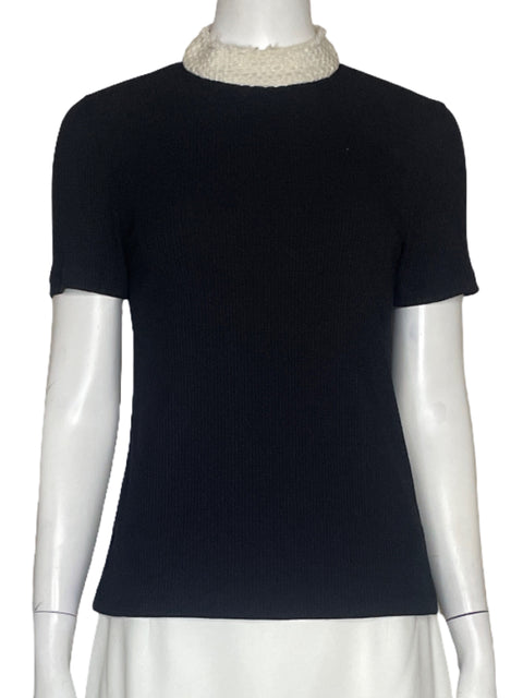 Blusa Zara Acanalado Negro - Talla M