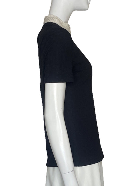 Blusa Zara Acanalado Negro - Talla M
