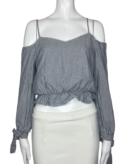 Blusa Emory Park Rayas Mangas Gris-Talla S