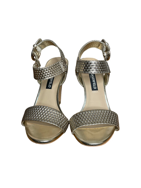 Calzado Karl Lagerfeld Cieone Ankle Strap Plateado-Talla 7.5