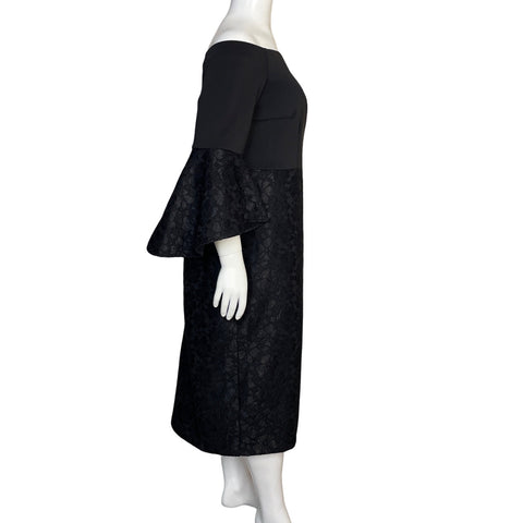 Vestido Eloquii Encaje Midi Negro-Talla 16