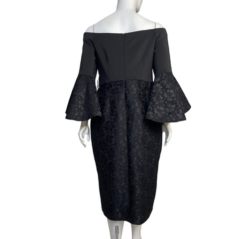 Vestido Eloquii Encaje Midi Negro-Talla 16