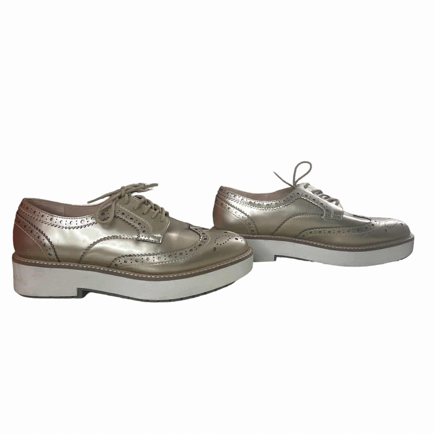 Zapatos ZARA Oxford Plataforma Beige - Talla 38