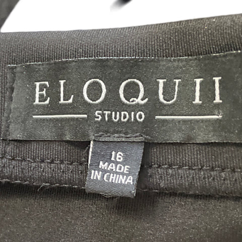 Vestido Eloquii Encaje Midi Negro-Talla 16