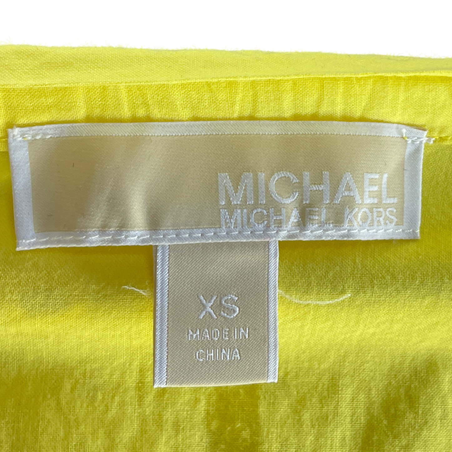 Camisa Michael Kors Vuelos Encaje Amarillo-Talla XS