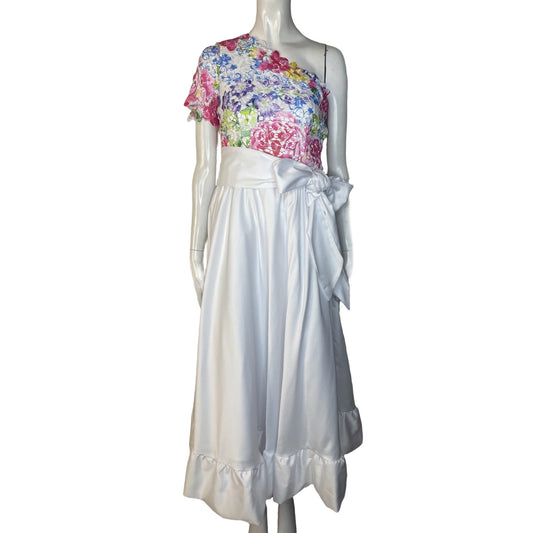 Vestido Valar One Shoulder Tejido Blanco-Talla S