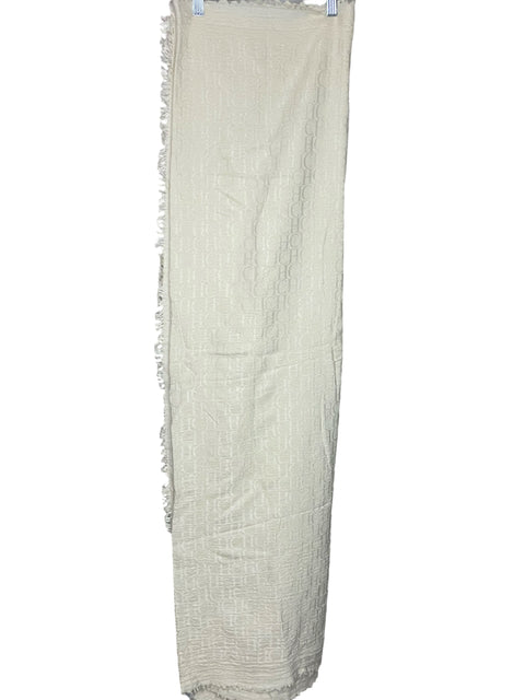Bufanda Carolina Herrera Logo Blanco-Talla U