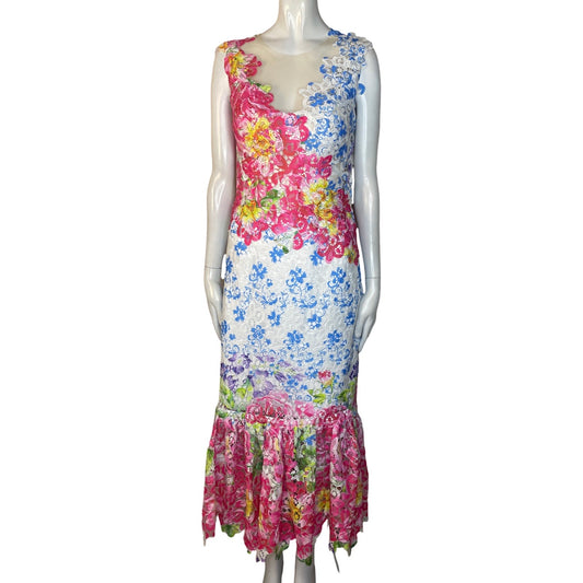 Vestido Valar Encaje Floral Rosado-Talla S