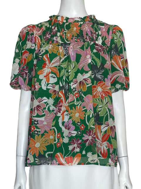 Blusa TCEC Estampado Floral Verde-Talla M