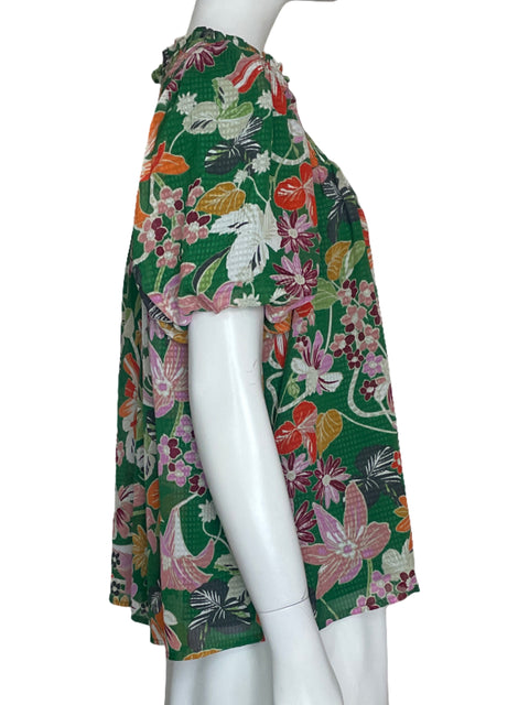 Blusa TCEC Estampado Floral Verde-Talla M