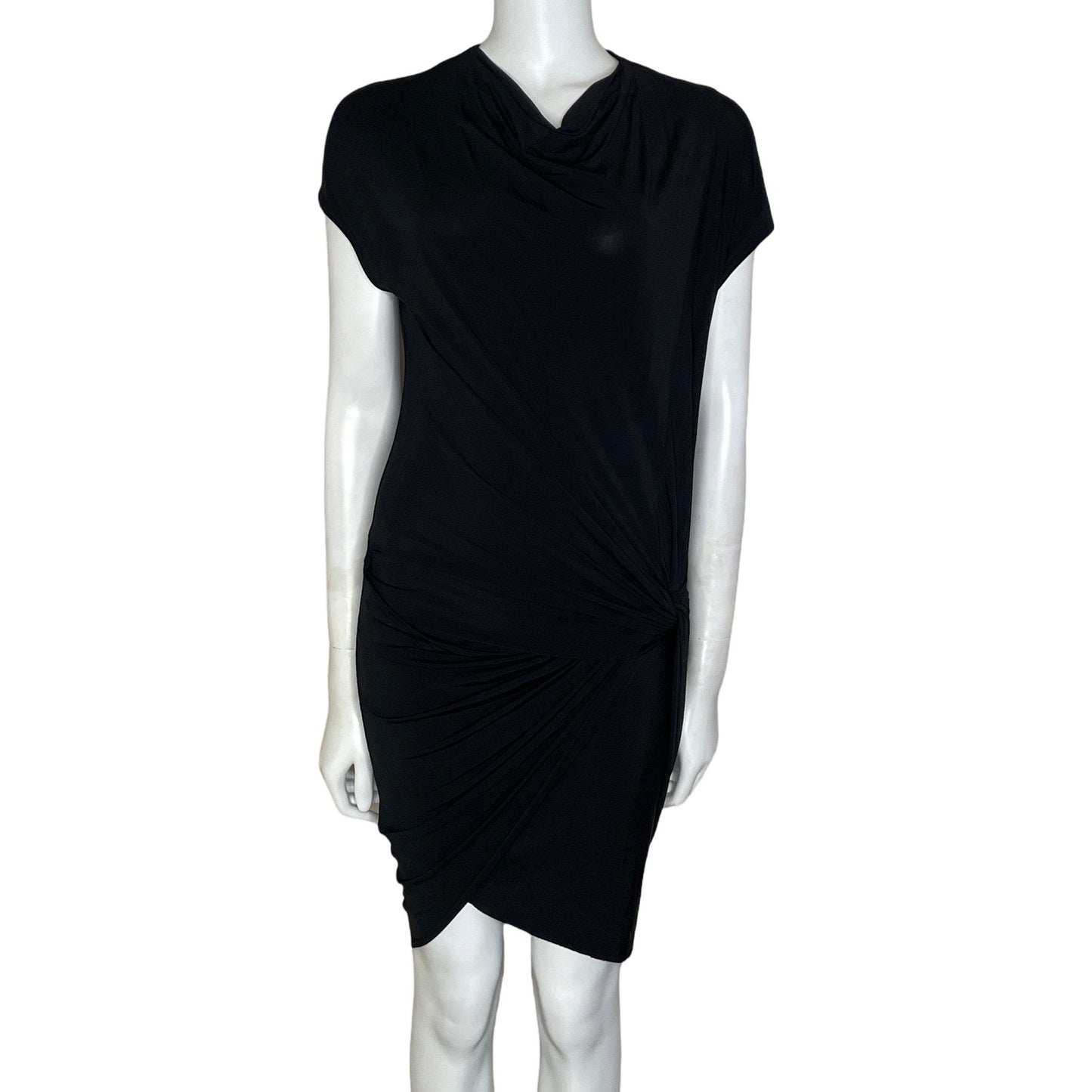 Vestido Helmut Lang Drapeado Negro-Talla S
