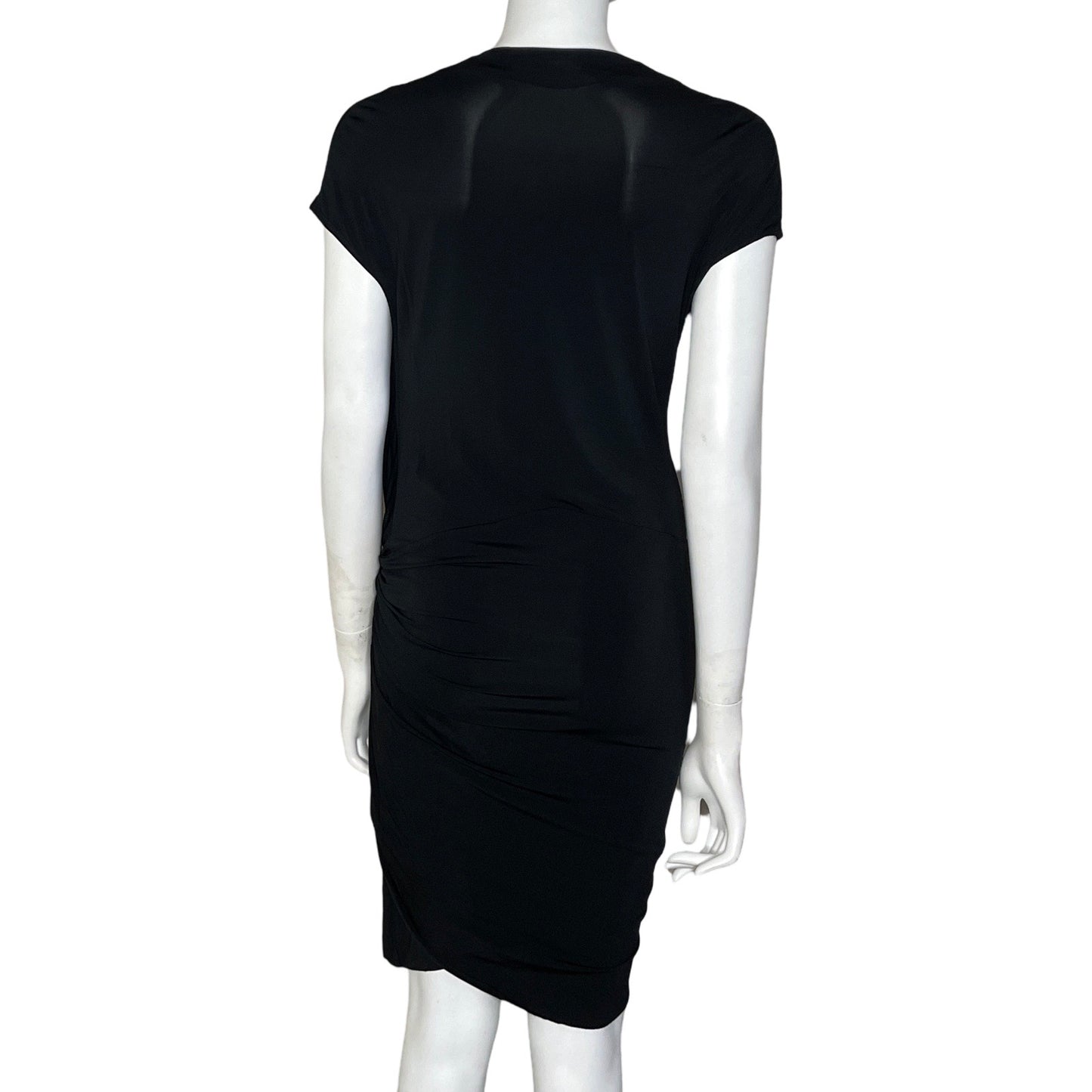 Vestido Helmut Lang Drapeado Negro-Talla S