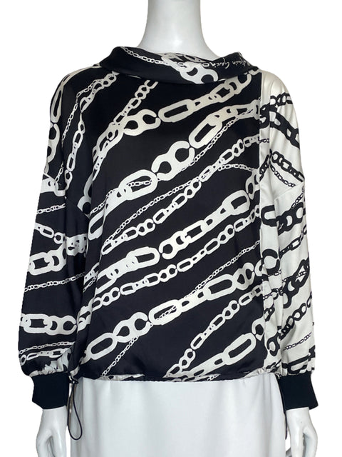 Blusa Purificaciòn Garcia Eslabones Negro-Talla M