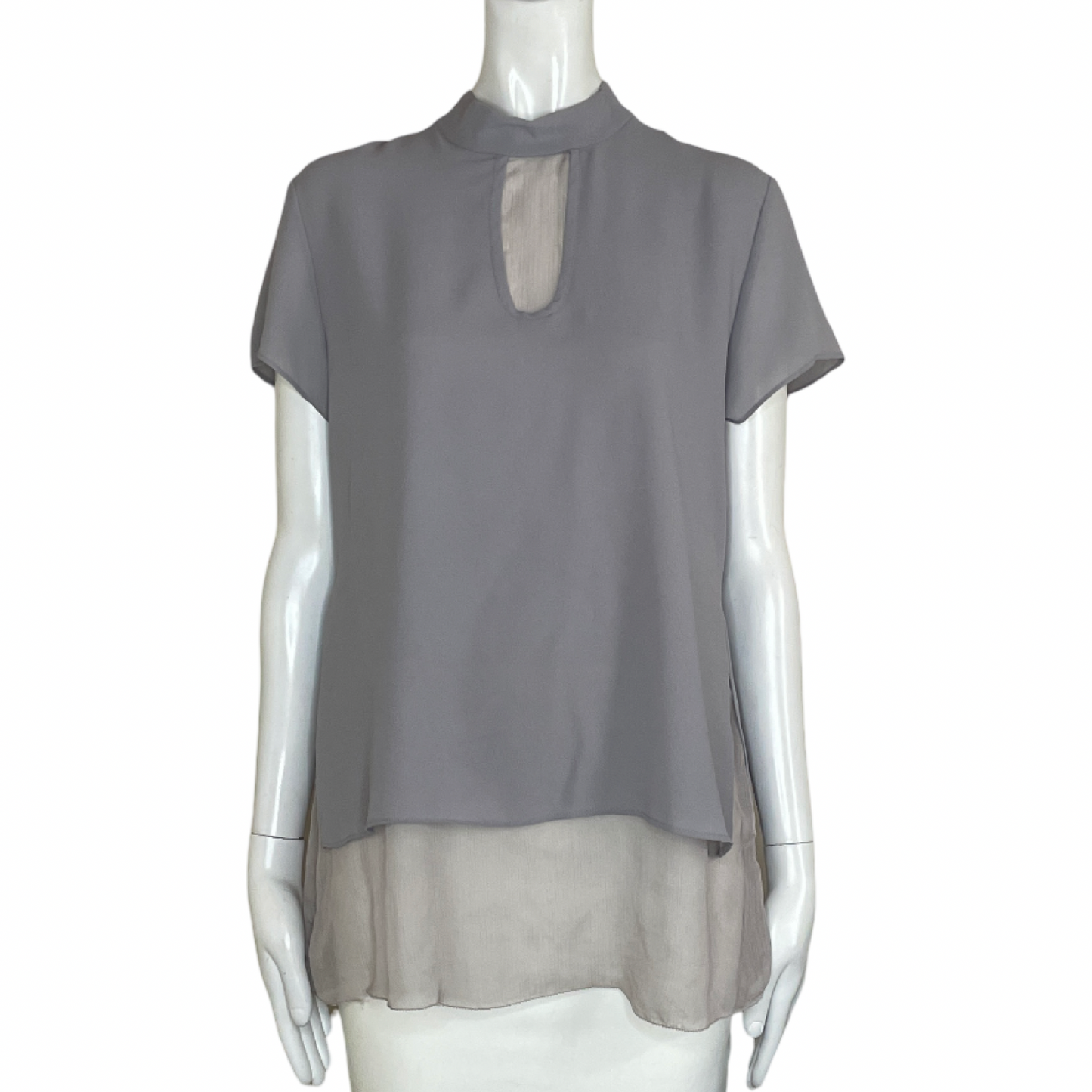 Blusa ESLEY Cuello Redondo Mangas Corta Gris - Talla L