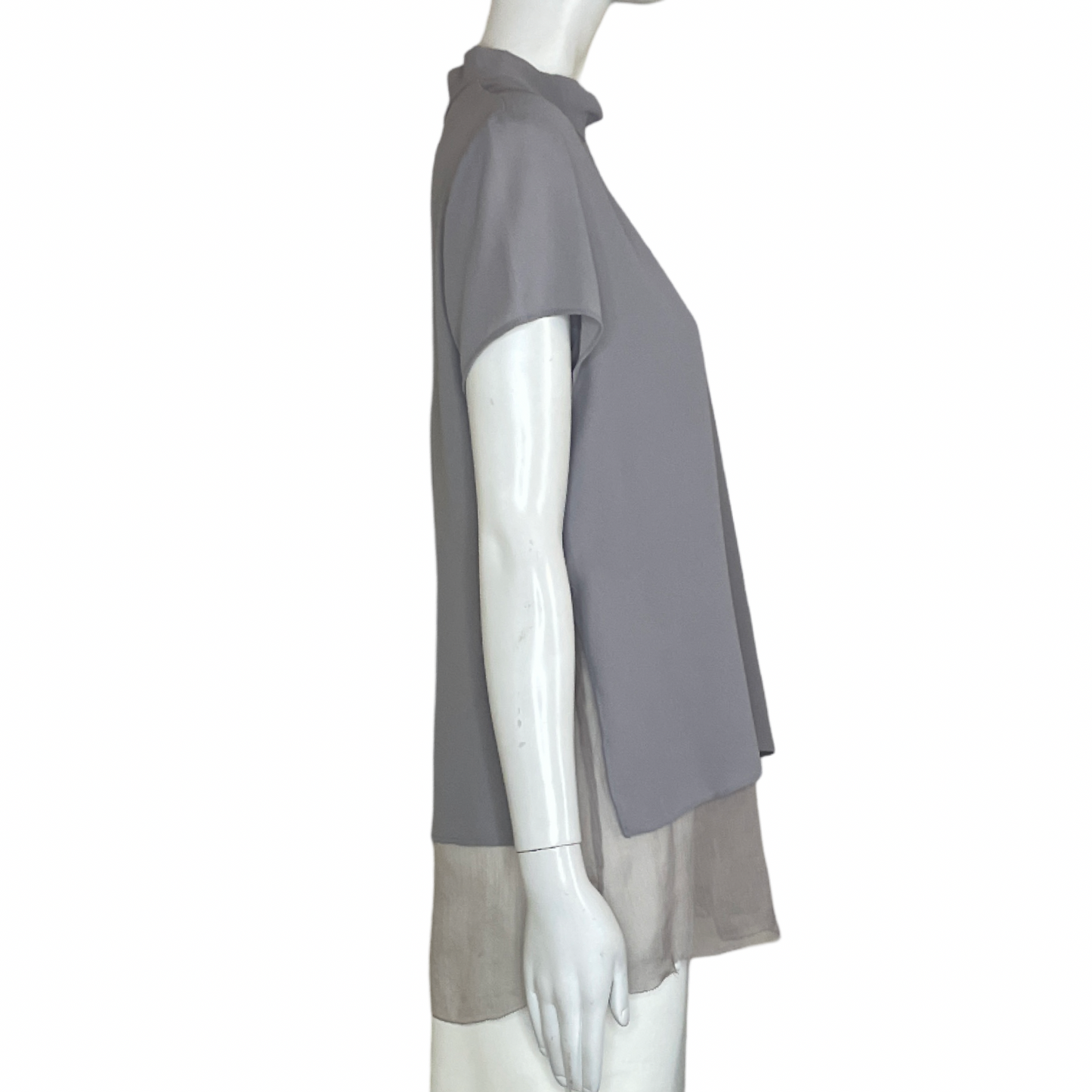 Blusa ESLEY Cuello Redondo Mangas Corta Gris - Talla L