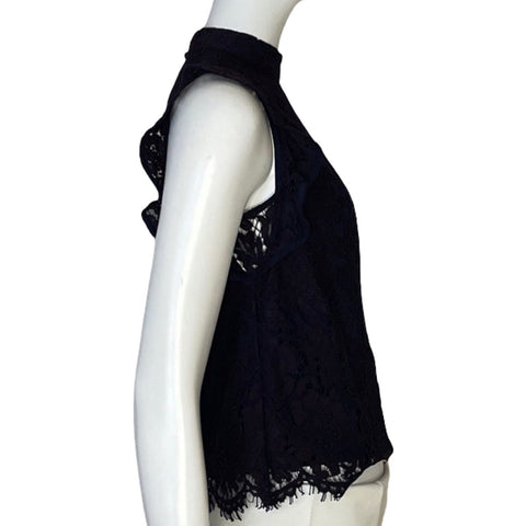 Blusa Banana Republic Encaje 
Vuelos Morado-Talla XXS
