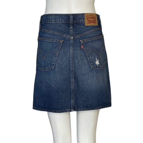 Falda Levis Mini Rasgado Denim Azul-Talla 26