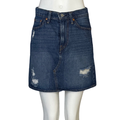 Falda Levis Mini Rasgado Denim Azul-Talla 26