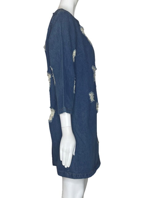 Vestido Audrey Denim Desflecado Azul-Talla L