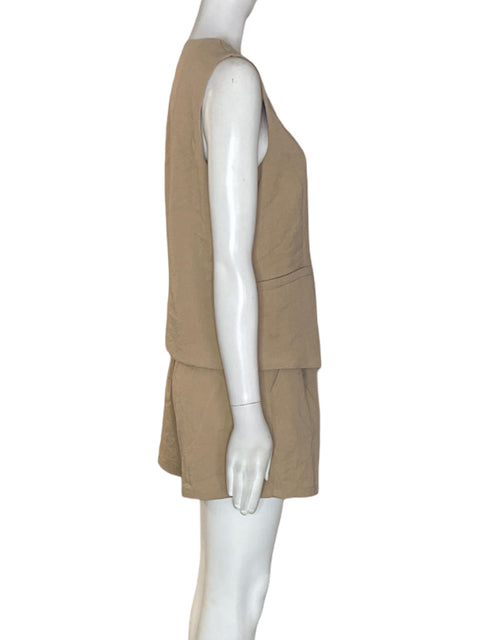 Set Pretty Garden Chaleco y Short Beige - Talla S