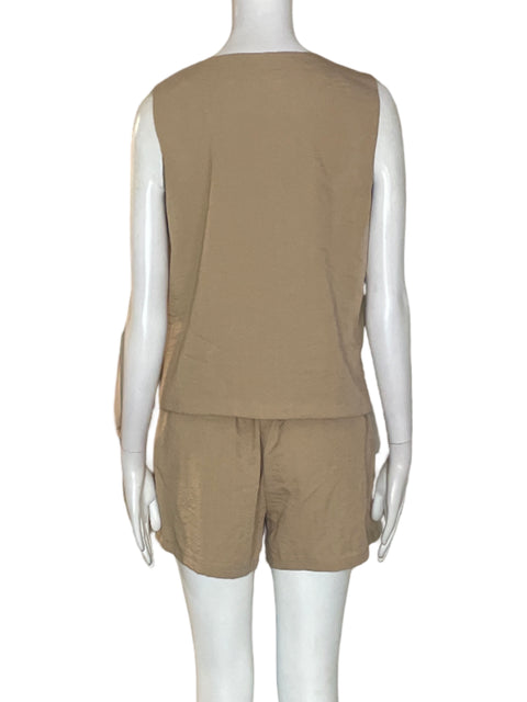 Set Pretty Garden Chaleco y Short Beige - Talla S