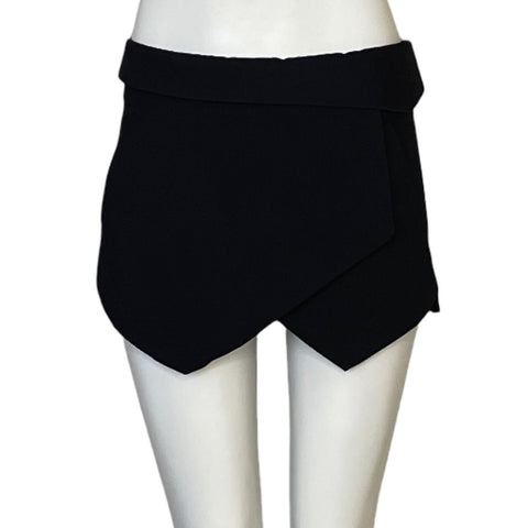 Faldadshort Zara  Mini Asimetrico Negro-Talla XS