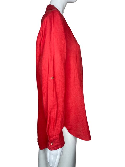 Camisa Zara Bolsillo Rojo-Talla L