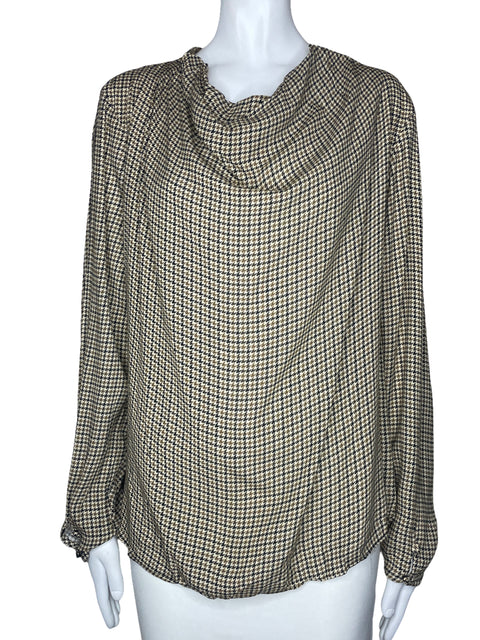 Blusa Zara Pata De Gallo Beige-Talla L