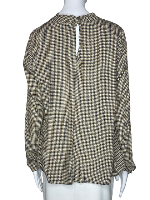 Blusa Zara Pata De Gallo Beige-Talla L