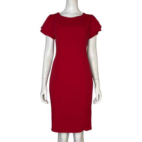Vestido Pyramide Mangas Corta Rojo - Talla M