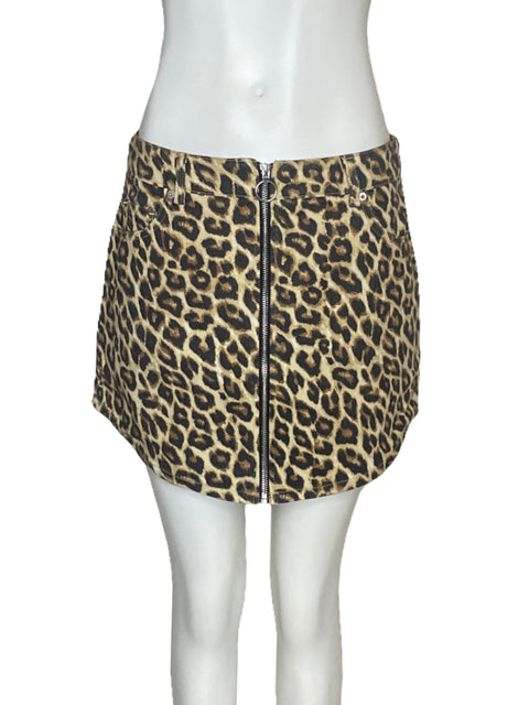 Falda Tesoro TPS Mini Cremallera Marron-Talla S