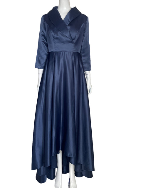 Vestido JJS House Satinado Azul Navy-Talla M