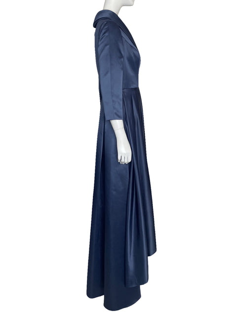 Vestido JJS House Satinado Azul Navy-Talla M
