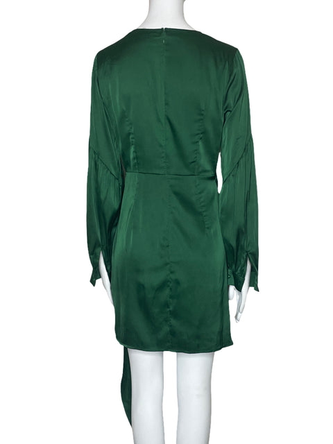 Vestido Via Vai Dreapeado Mangas Verde-Talla M