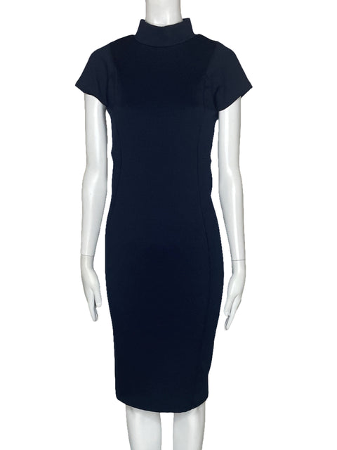 Vestido Zara  Sheath Cuello Alto Azul-Talla S