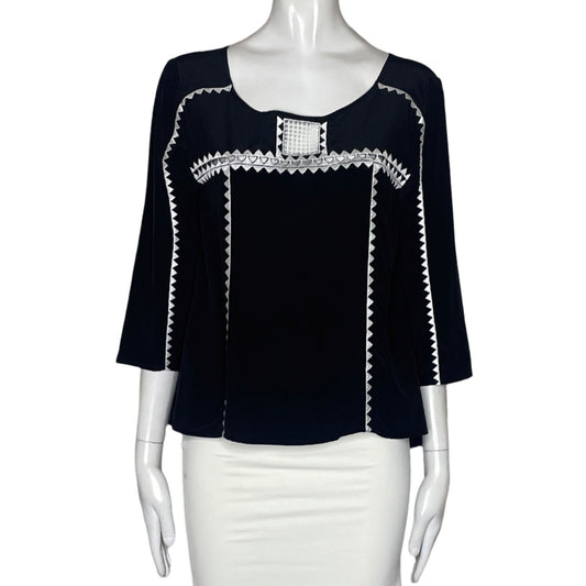 Blusa BCBG Triangulos Tejidos Negro-Talla S