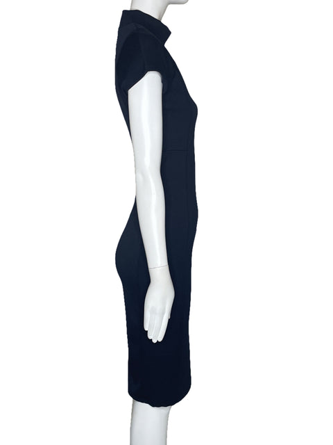 Vestido Zara  Sheath Cuello Alto Azul-Talla S
