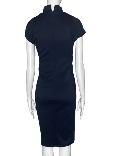 Vestido Zara  Sheath Cuello Alto Azul-Talla S