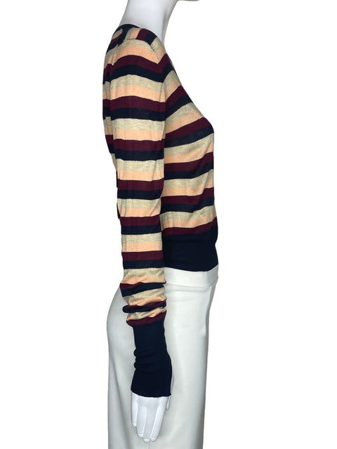 Sueter Zara Lineas Mangas Azul-Talla S